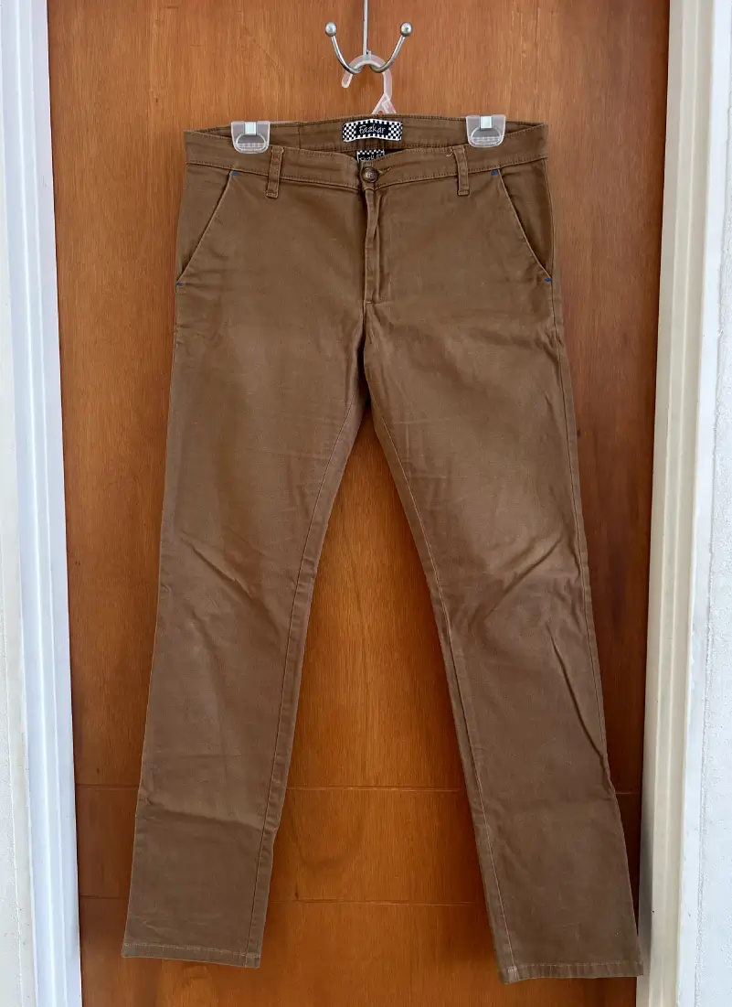 Pantalón chino café para hombre talla 32 casual