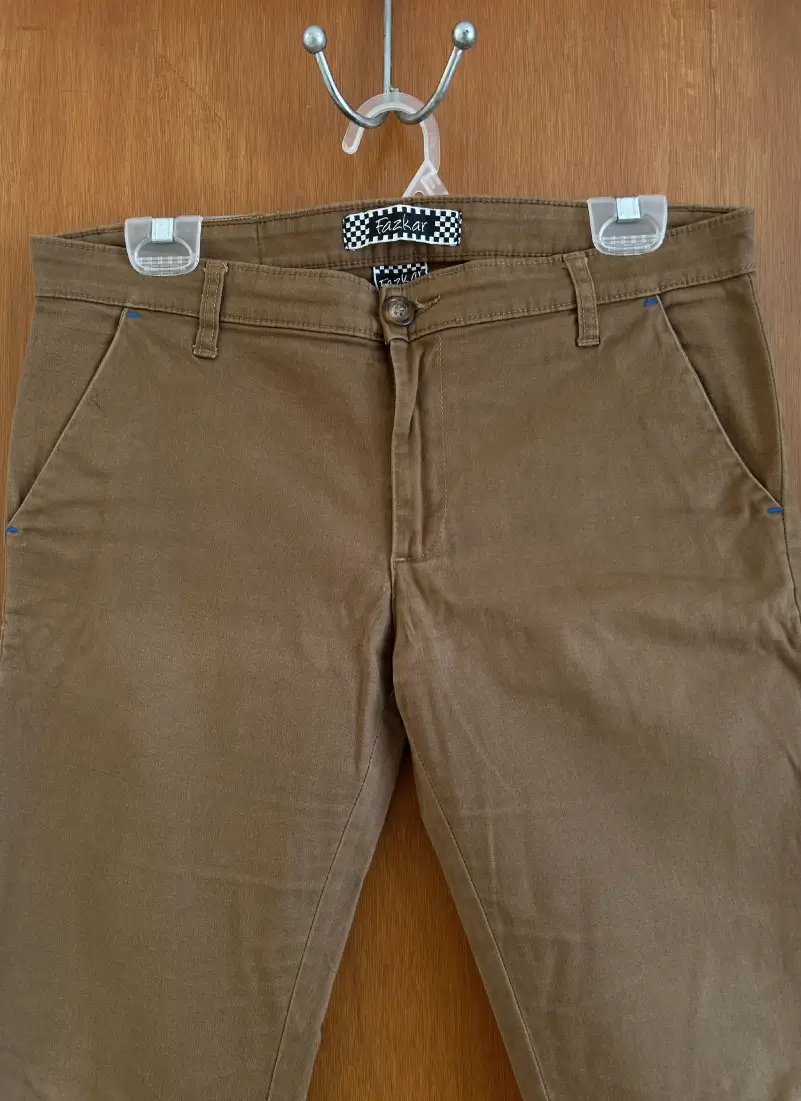 Pantalón chino café para hombre talla 32 casual