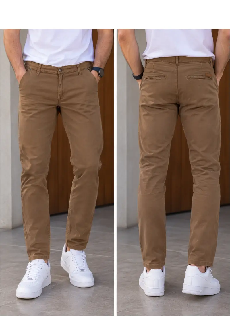 Pantalón chino café para hombre talla 32 casual