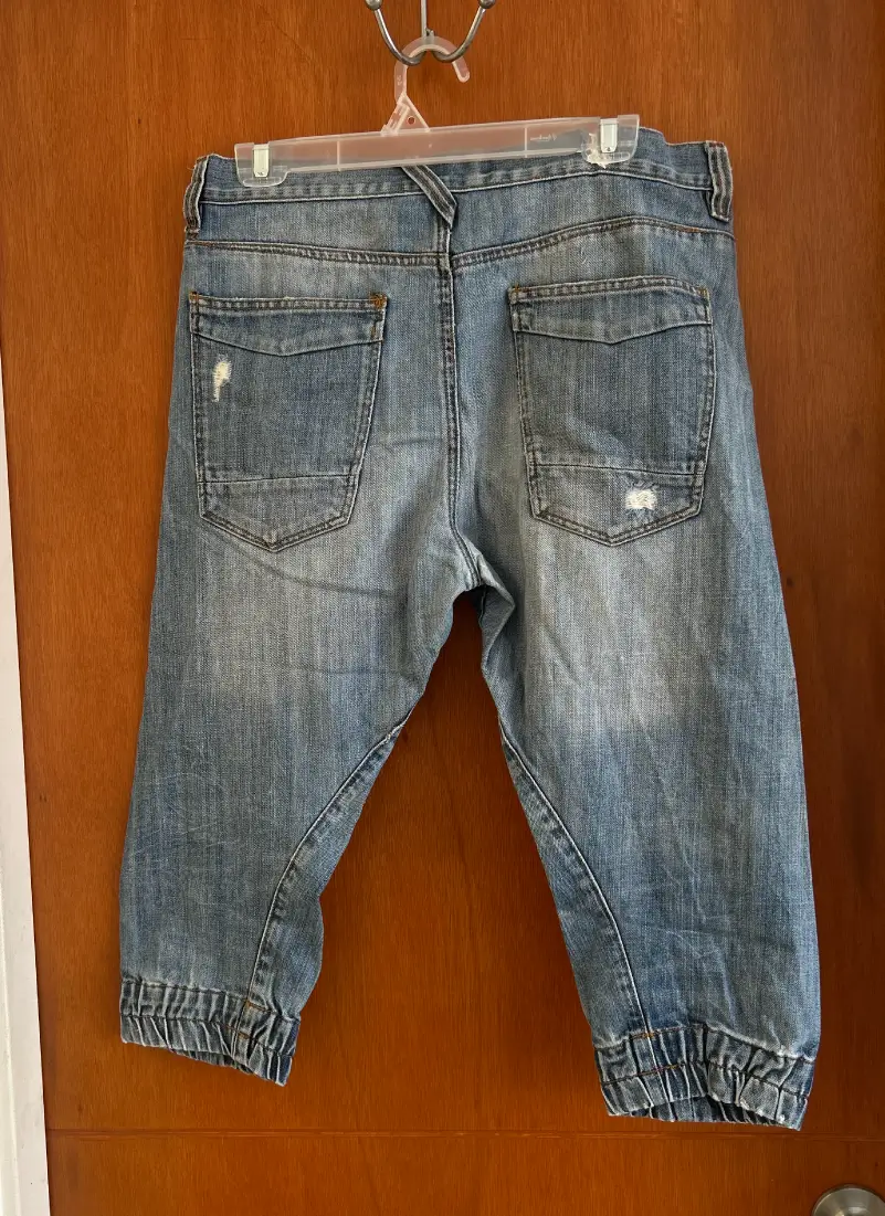Bermuda larga Topman Carrot de mezclilla azul para hombre
