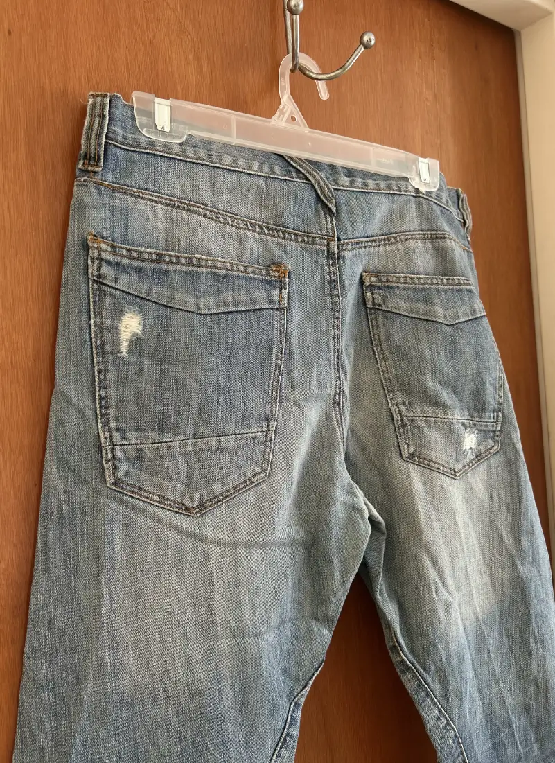 Bermuda larga Topman Carrot de mezclilla azul para hombre