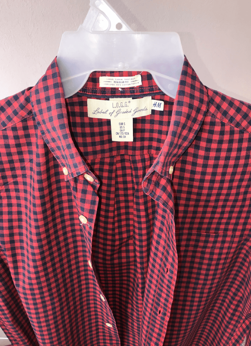 Lengua-magazine-bazar-de-ropa-de-segunda-mano-camisa-de-manga-larga-marca-hm-man-color-rojo-azul-marino-estampado-cuadros