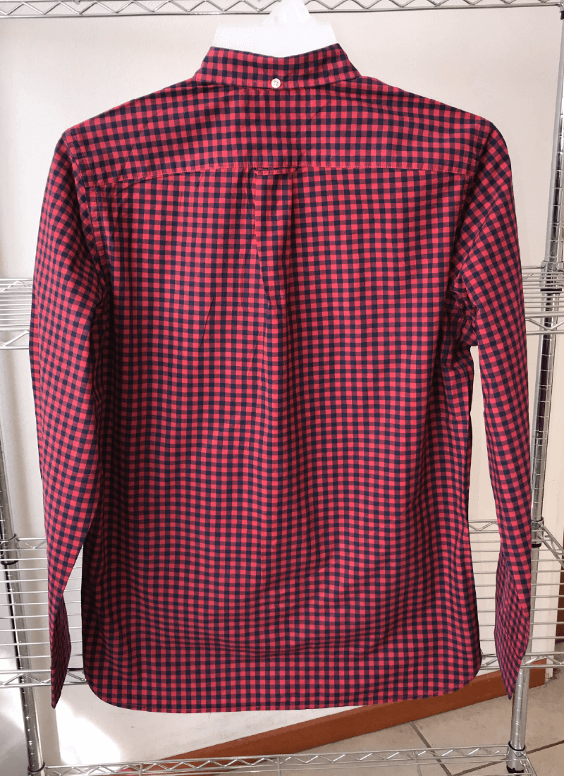 Lengua-magazine-bazar-de-ropa-de-segunda-mano-camisa-de-manga-larga-marca-hm-man-color-rojo-azul-marino-estampado-cuadros
